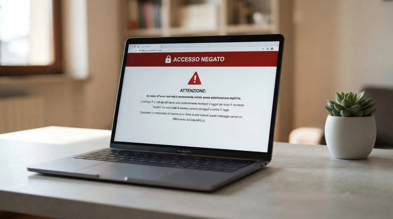 Pagina di avviso ADM visualizzata dopo il reindirizzamento DNS di un sito inibito