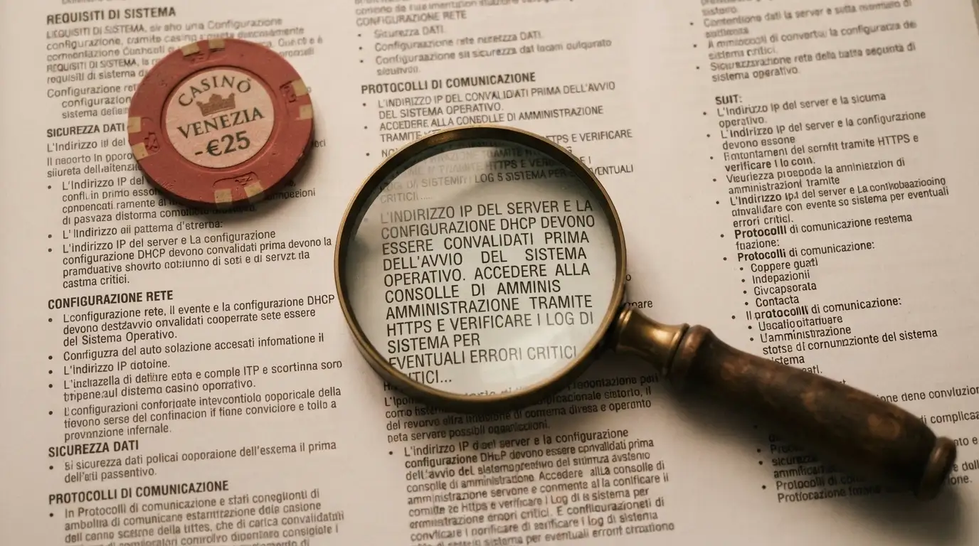 Un cartellone pubblicitario con «400%» in grande evidenza, ma una lente di ingrandimento rivela in piccolo le condizioni di wagering e la scadenza