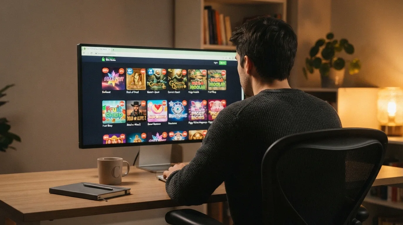 una schermata comparativa con i loghi dei casinò ADM recensiti e le icone di licenza, slot, bonus e modalità demo affiancate