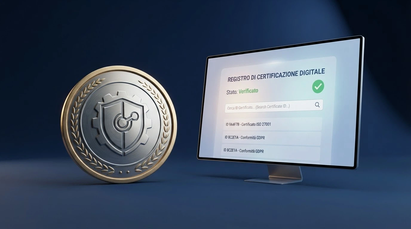 Logo ufficiale dell'Agenzia delle Dogane e dei Monopoli su sfondo blu istituzionale, con schermo di un computer che mostra il registro delle concessioni