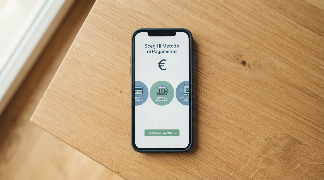Icone dei metodi di pagamento accettati su un'app casinò Android