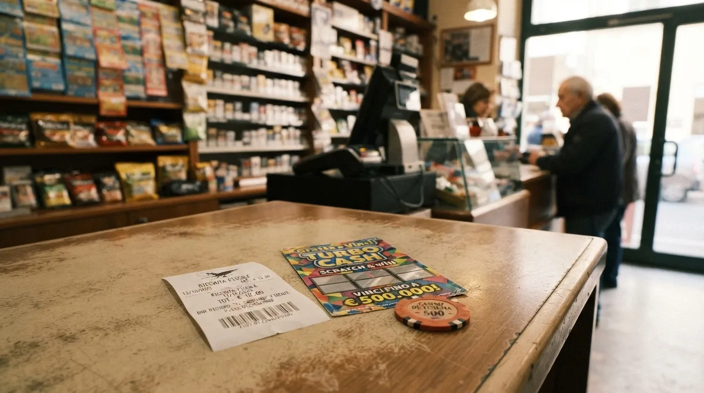 Una ricevuta di ricarica al punto vendita fisico con il logo di un operatore ADM e una Scratch Card appoggiata accanto