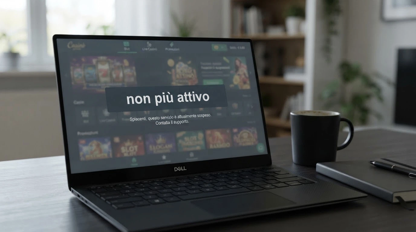 il logo storico di Voglia di Vincere su uno schermo con la scritta «non più attivo» e il simbolo della concessione ADM
